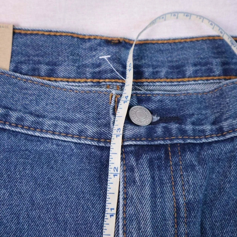 Levis 505 Regular Fit Mens Jeans 44x32 Medium Wash Blue Denim Straight NEW NWT - Picture 5 of 7